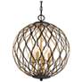 3_Gilded Glam 16"W Sand Coal and Gold 4-Light Globe Pendant more views