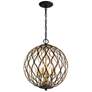 4_Gilded Glam 16"W Sand Coal and Gold 4-Light Globe Pendant more views