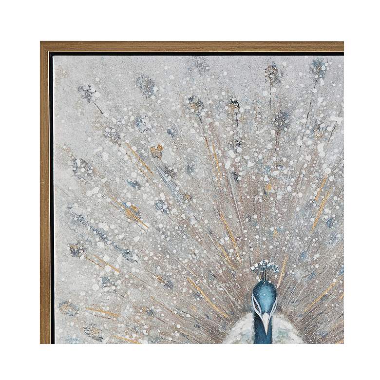 Image 3 Gilded Peacock 27" Square Canvas Wall Art more views