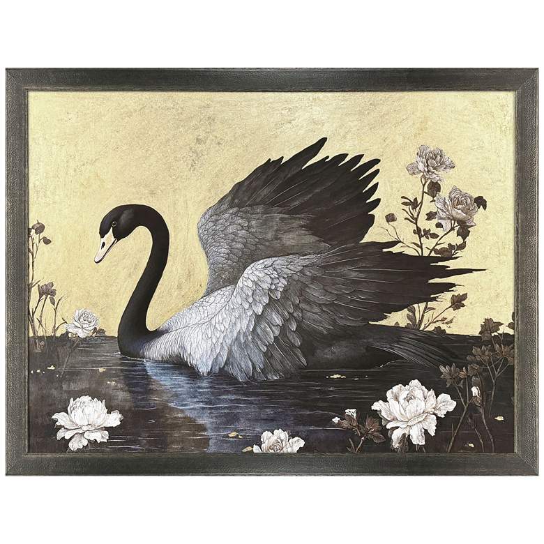 Image 1 Gilded Swan 52"W x 40"H Framed Art