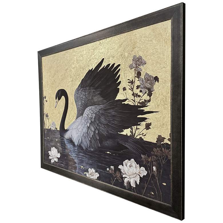 Image 2 Gilded Swan 52"W x 40"H Framed Art more views