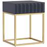 Gilhame 19"W Antique Blue and Gold Rectangular Side Table
