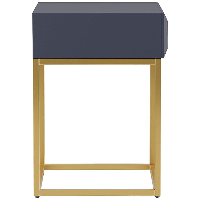 Image 2 Gilhame 19 inchW Antique Blue and Gold Rectangular Side Table more views