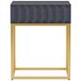 Gilhame 19"W Antique Blue and Gold Rectangular Side Table