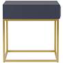 Gilhame 23" Wide Antique Blue Wood and Gold Square End Table