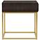Gilhame 23" Wide Walnut Wood and Gold Metal Square End Table