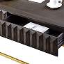 Thumbnail3 of Gilhame 47 3/4"W Walnut and Gold Rectangular Coffee Table more views