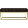 Thumbnail4 of Gilhame 47 3/4"W Walnut and Gold Rectangular Coffee Table more views