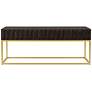 Gilhame 47 3/4"W Walnut and Gold Rectangular Coffee Table