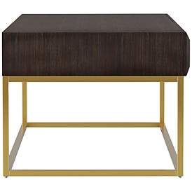 Image5 of Gilhame 47 3/4"W Walnut and Gold Rectangular Coffee Table more views