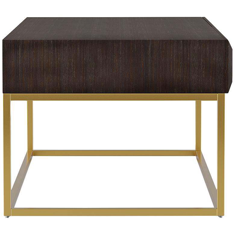 Image 5 Gilhame 47 3/4 inchW Walnut and Gold Rectangular Coffee Table more views