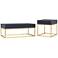 Gilhame Antique Blue Wood and Gold 2-Piece Coffee Tables Set