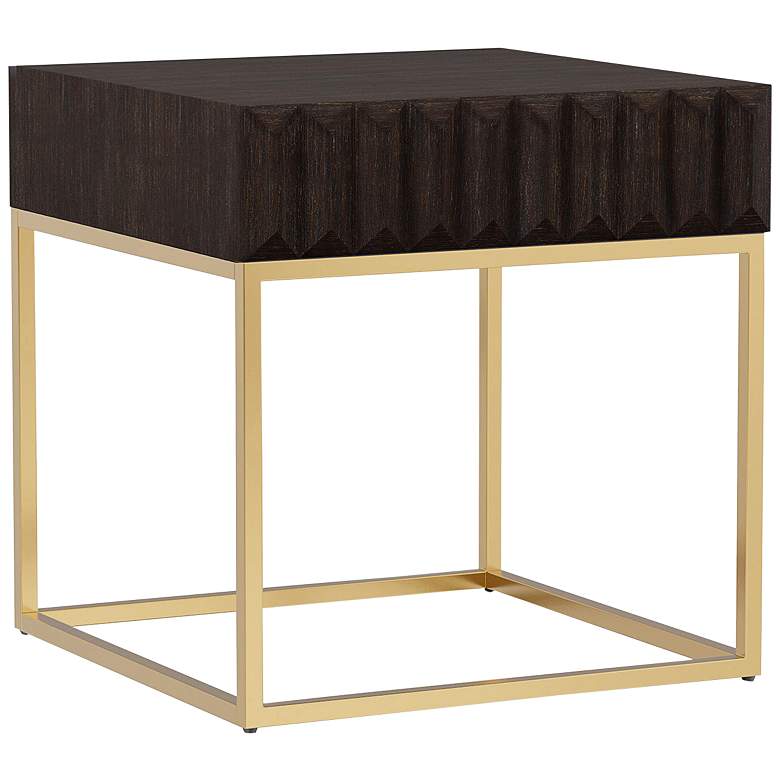 Image 3 Gilhame Walnut Wood and Gold Metal 2-Piece Coffee Tables Set more views