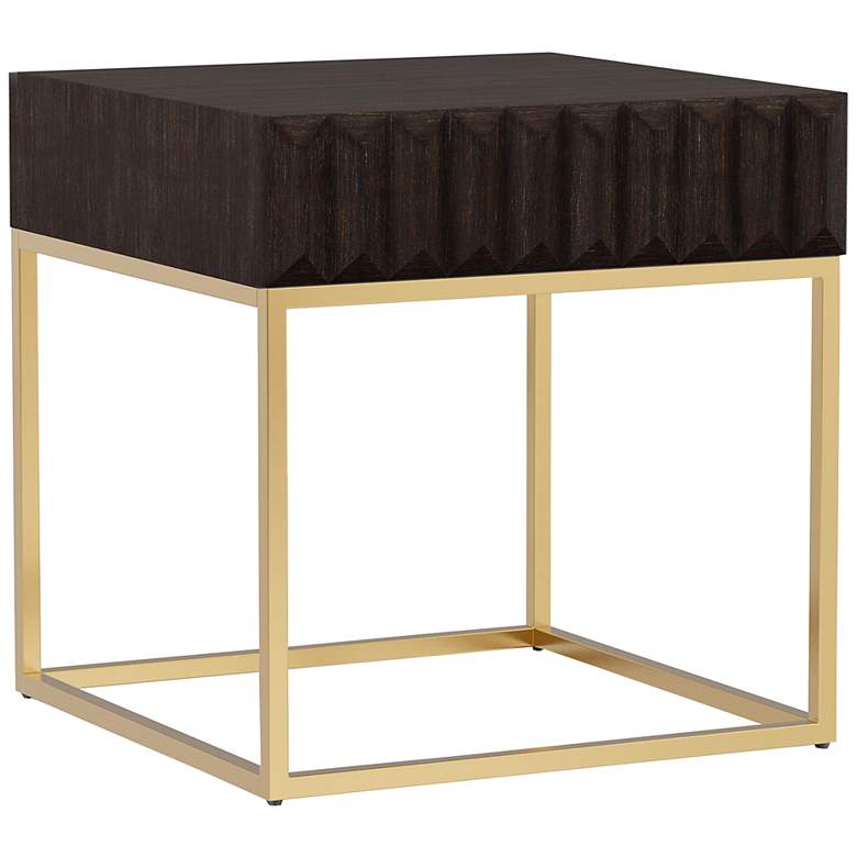 Image 5 Gilhame Walnut Wood and Gold Metal 3-Piece Coffee Tables Set more views