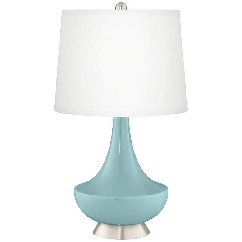 Image 3 Gillan Raindrop Blue Modern Glass Table Lamp