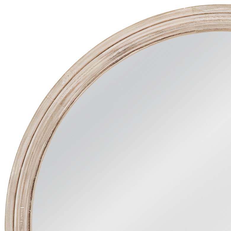 Image 2 Gillette White-Washed Wood 42" Oversized Round Wall Mirror more views