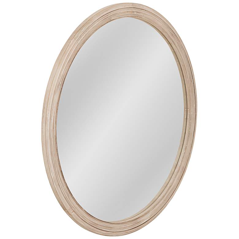 Image 3 Gillette White-Washed Wood 42" Oversized Round Wall Mirror more views