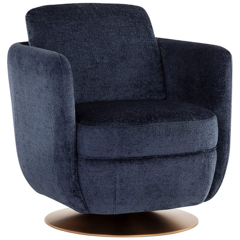 Image 3 Gilley Bergen Navy Fabric Swivel Lounge Chair