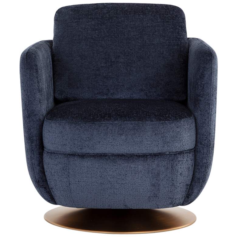 Image 7 Gilley Bergen Navy Fabric Swivel Lounge Chair more views