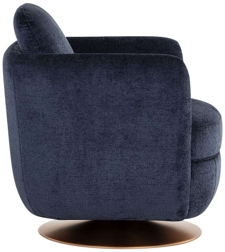 Gilley Bergen Navy Fabric Swivel Lounge Chair in scene