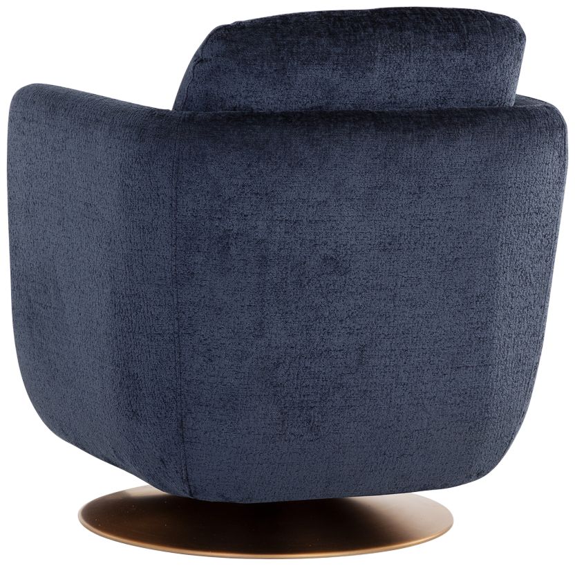 Gilley Bergen Navy Fabric Swivel Lounge Chair in scene