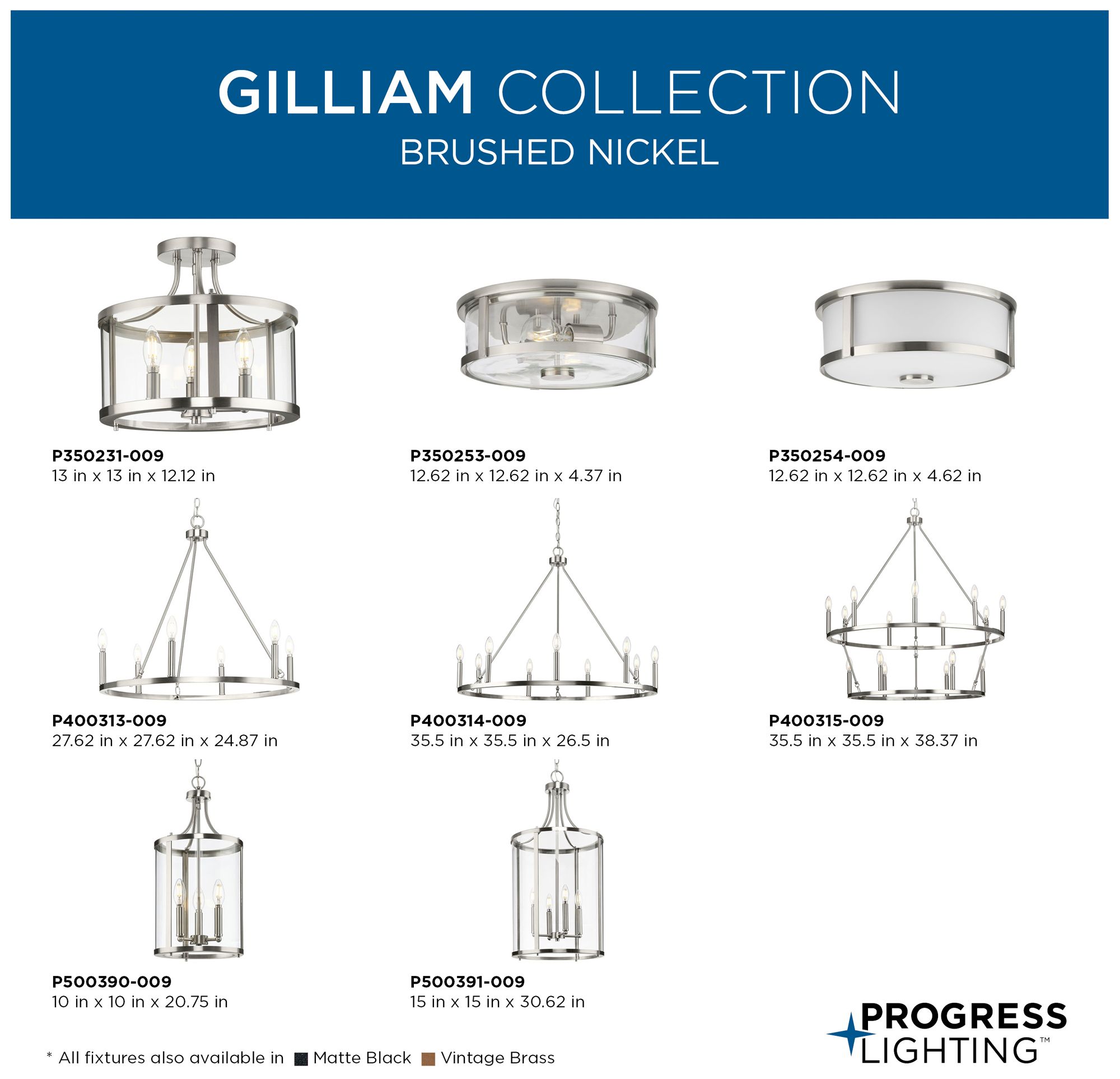 Gilliam Collection 13 in. Three-Light Semi-Flush Mount