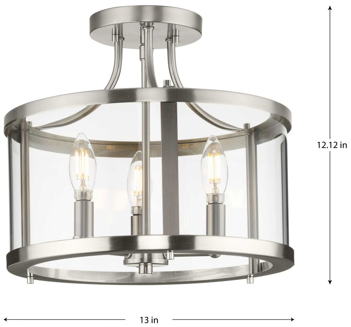 Image 4 Gilliam Collection 13 in. Three-Light Semi-Flush Mount more views