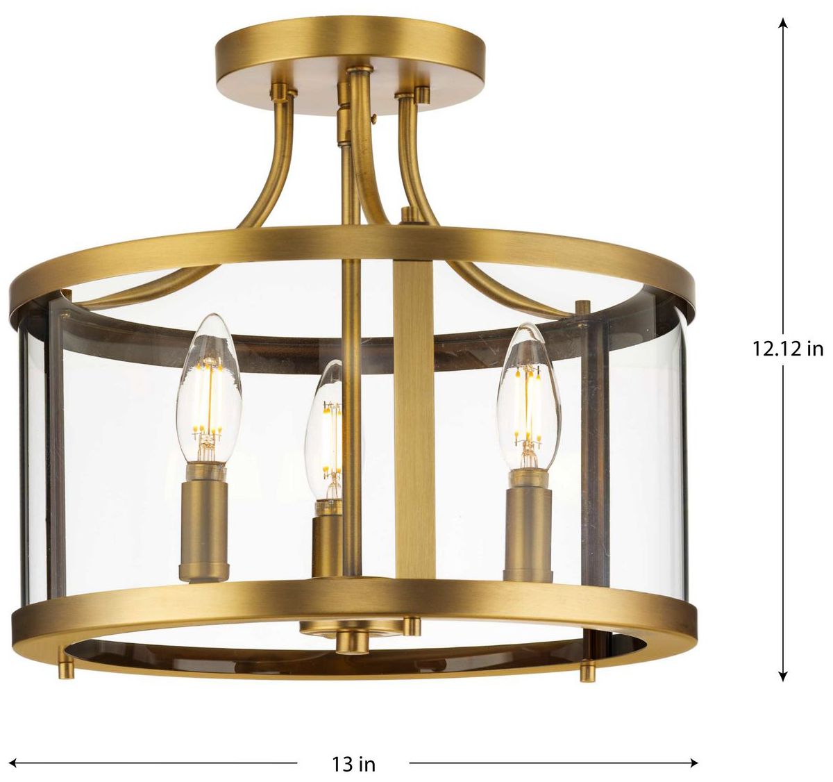 Image 4 Gilliam Collection 13 in. Three-Light Semi-Flush Mount more views