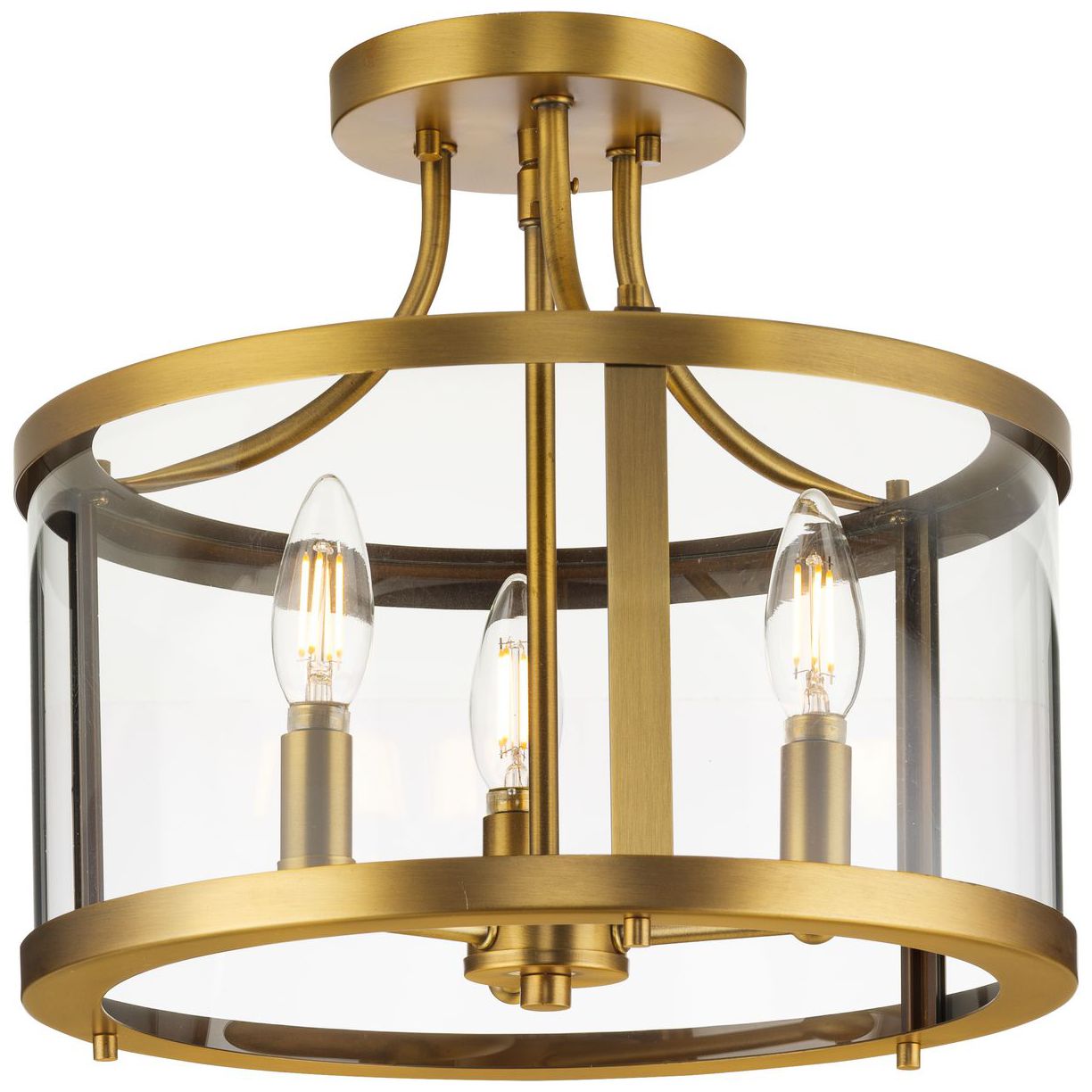 Image 6 Gilliam Collection 13 in. Three-Light Semi-Flush Mount more views