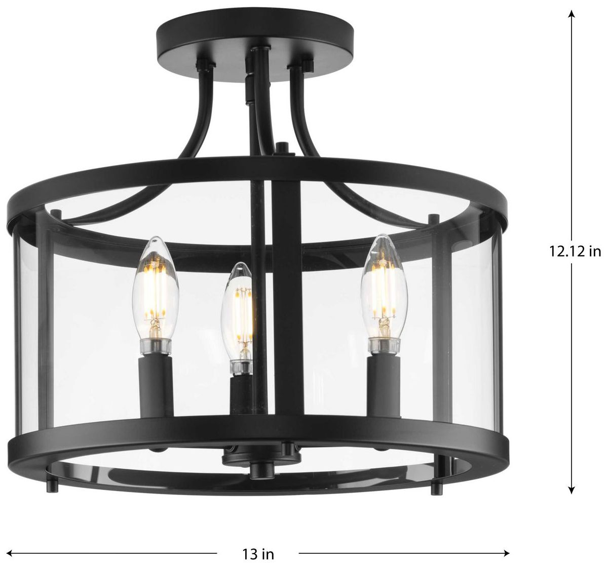 Image 4 Gilliam Collection 13 in. Three-Light Semi-Flush Mount more views