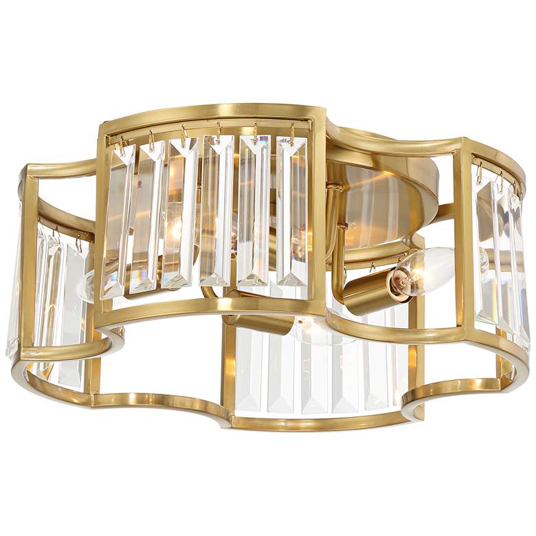 Image 2 Gillian 15 inch Wide Soft Gold Crystal 4-Light Ceiling Light