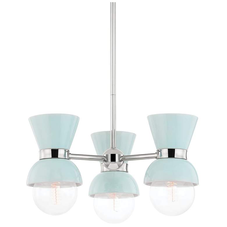 Image 1 Gillian 20 1/2" Wide Polished Nickel 3-Light Ceiling Light