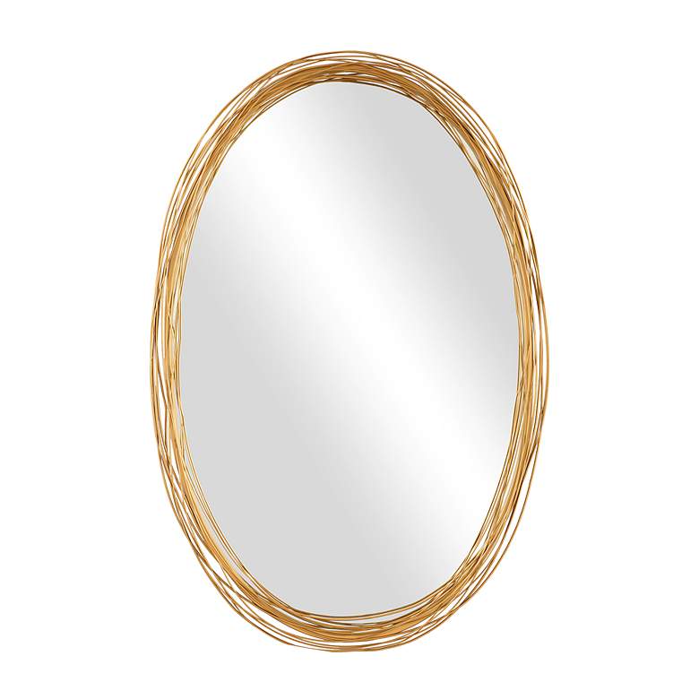 Image 2 Gillian Antiqued-Brushed Gold 26" x 39" Wall Mirror