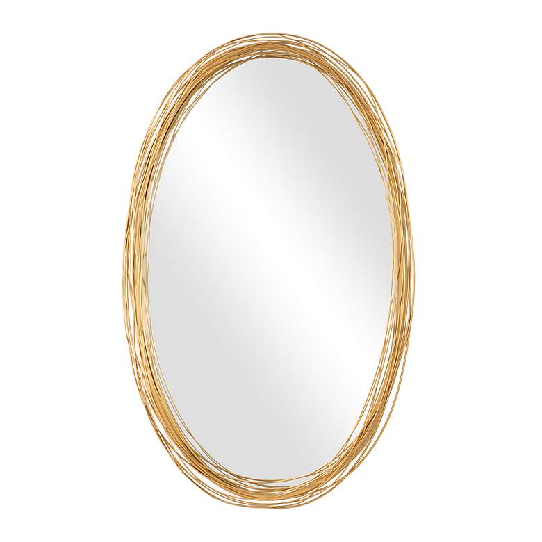 Image 4 Gillian Antiqued-Brushed Gold 26" x 39" Wall Mirror more views