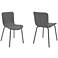 Gillian Set of 2 Modern Dining Chairs in Light Gray Fabric and Metal