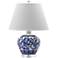 Gillingham Blue and White Rose Ceramic Table Lamp