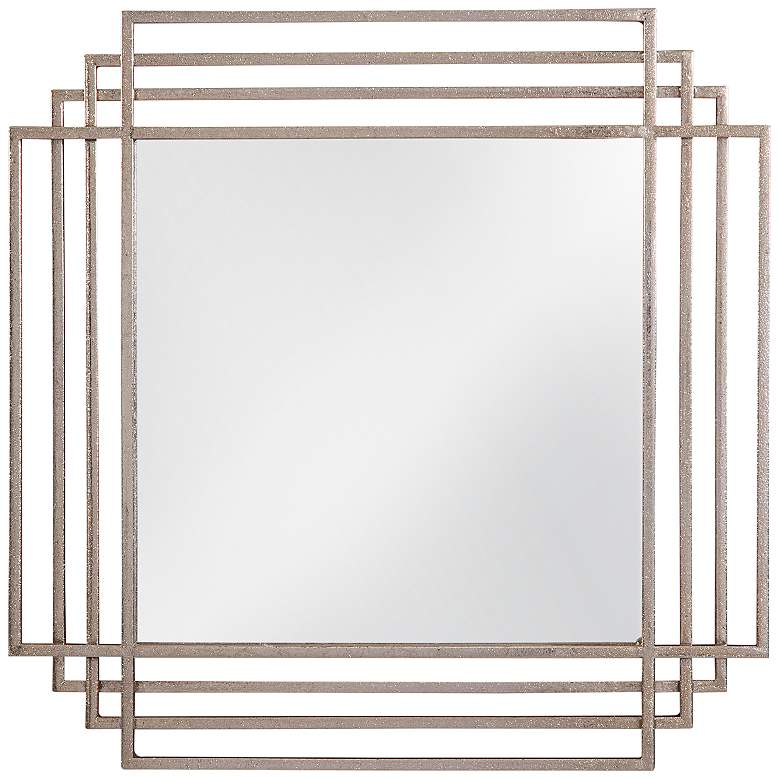 Image 1 Gillis Silver Leaf Metal 24 inch Square Wall Mirror