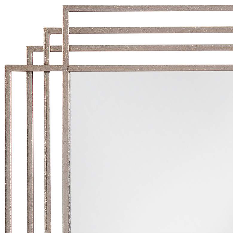 Image 2 Gillis Silver Leaf Metal 24" Square Wall Mirror more views