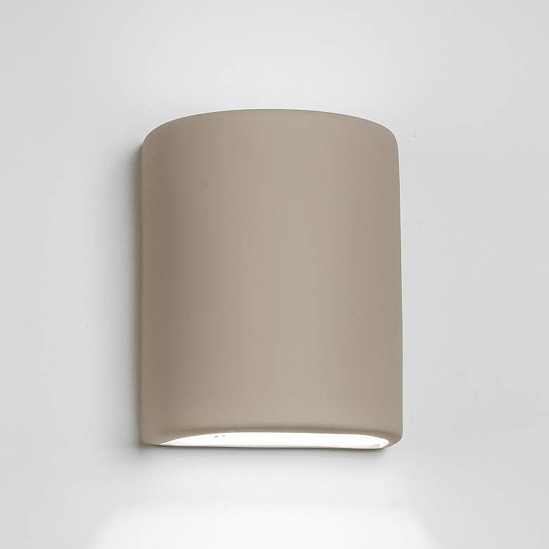 Image 1 Gilly-10-inch-high-ceramic-beige-up/down-LED-outdoor-wall-light