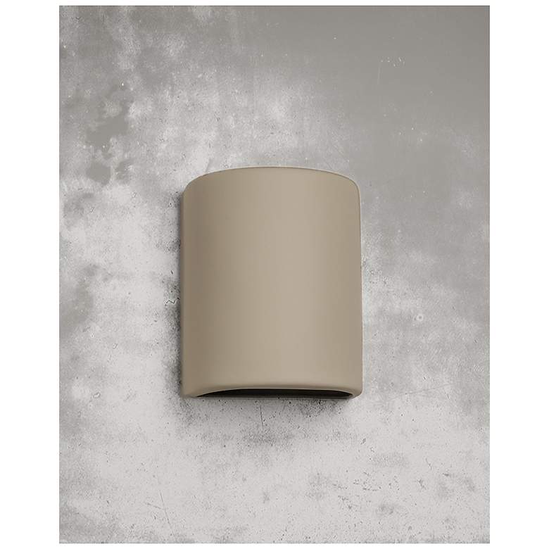 Image 3 Gilly-10-inch-high-ceramic-beige-up/down-LED-outdoor-wall-light more views
