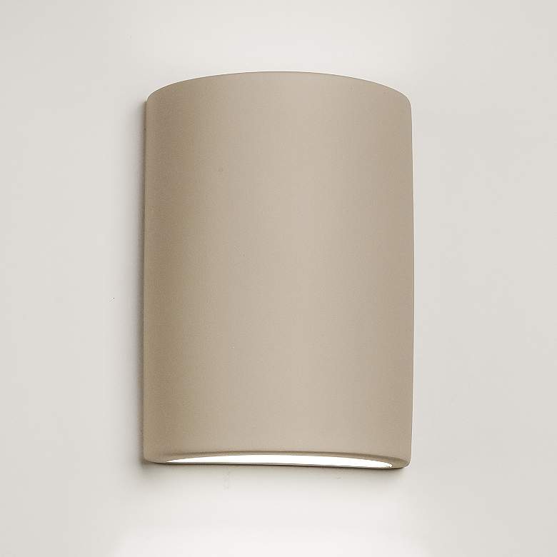 Image 1 Gilly-13-inch-high-ceramic-beige-up/down-LED-outdoor-wall-light