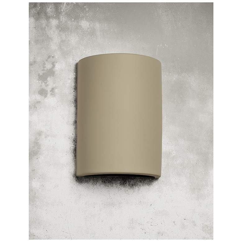 Image 3 Gilly-13-inch-high-ceramic-beige-up/down-LED-outdoor-wall-light more views