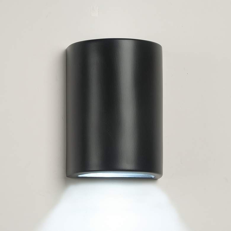 Image 1 Gilly-8.5-inch-high-ceramic-black-up/down-LED-outdoor-wall-light
