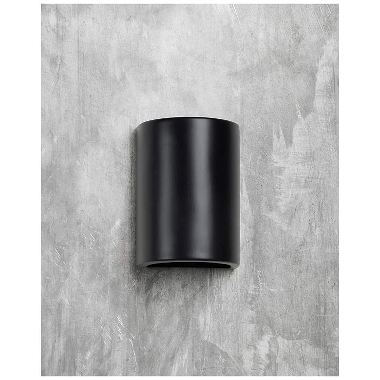 Image 3 Gilly-8.5-inch-high-ceramic-black-up/down-LED-outdoor-wall-light more views