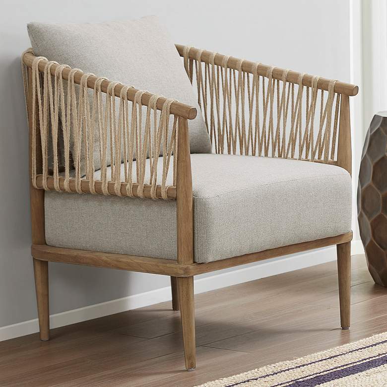 Image 1 Gilman Natural Wood Jute Rope Accent Armchair