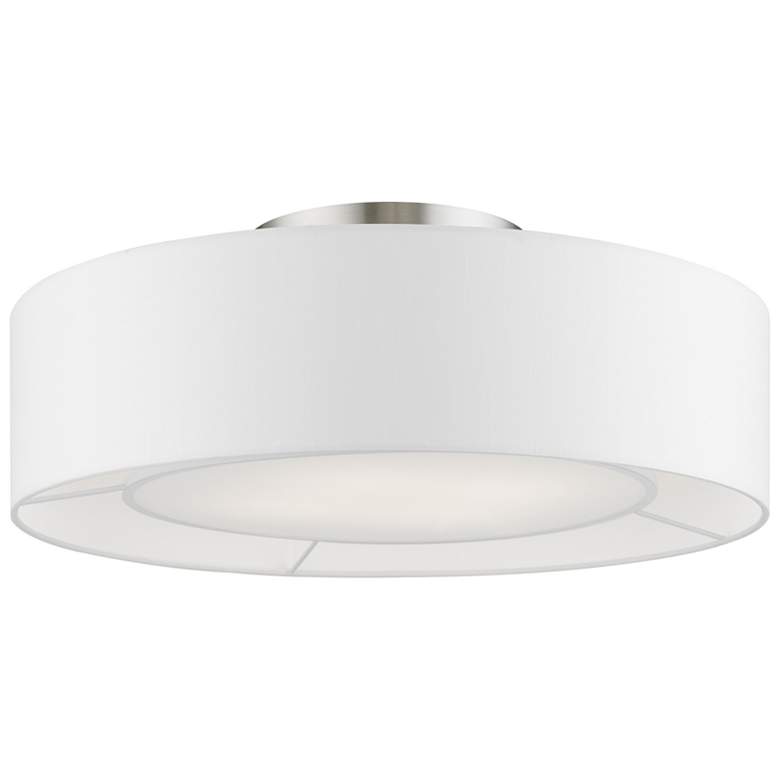Image 1 Gilmore 4 Light Brushed Nickel Semi-Flush with Shiny White Accents