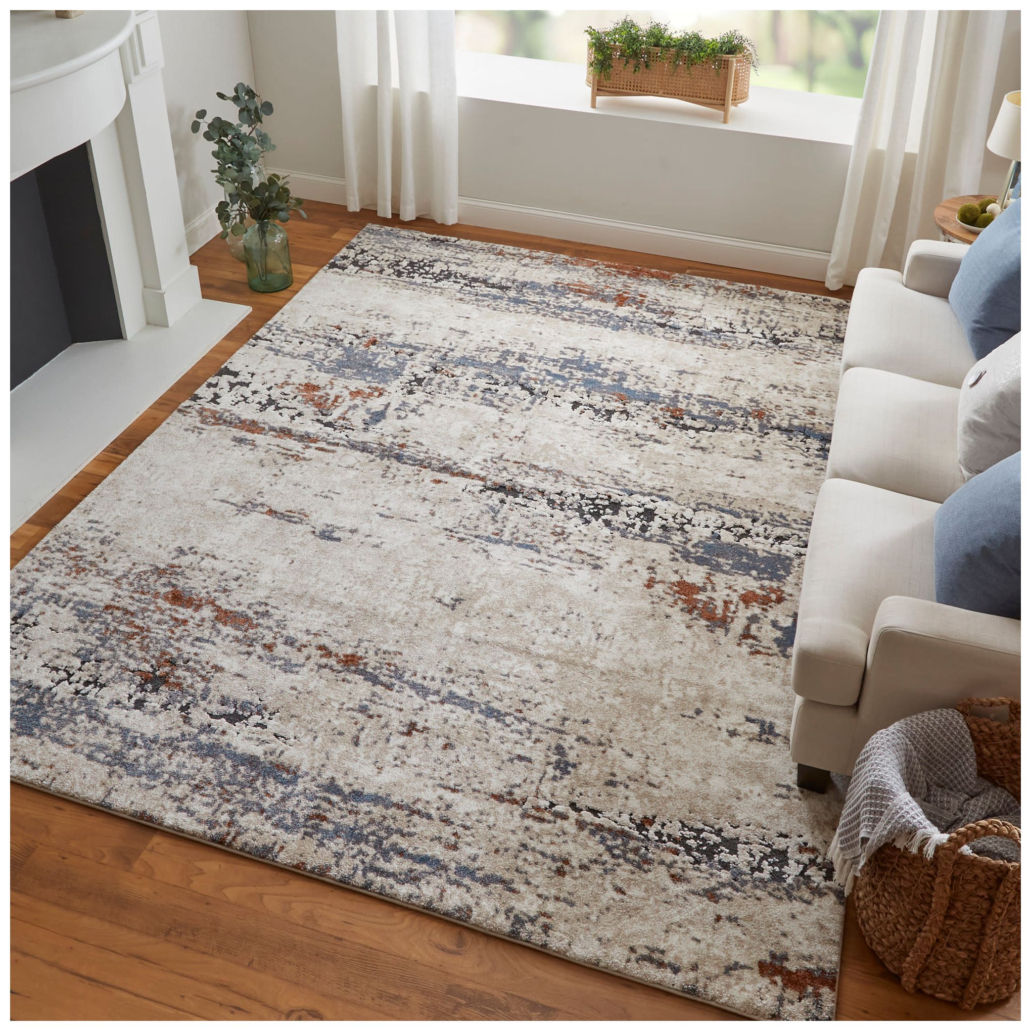 Image 2 Gilmore Abstract Indoor Ivory Area Rug 39MLF 8' x 10' more views