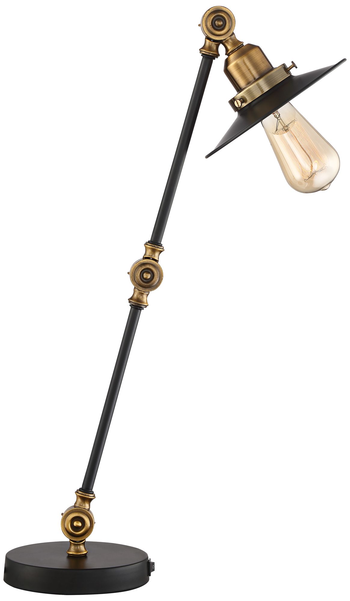 Gilmore Black and Gold Adjustable Desk Lamp with USB Ports in scene