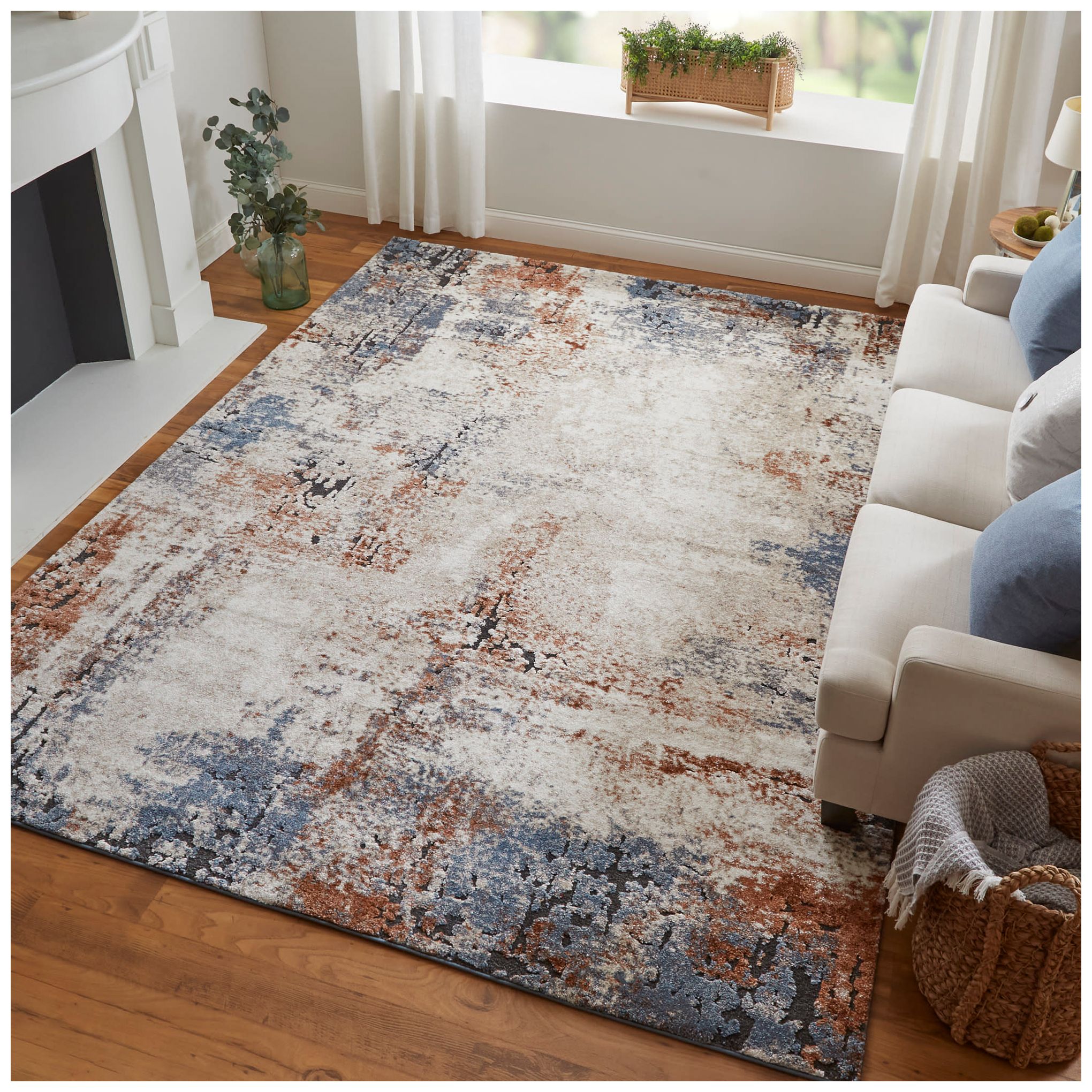 Image 2 Gilmore Distressed Indoor Ivory Area Rug 39MNF 2'-6" x 8' more views