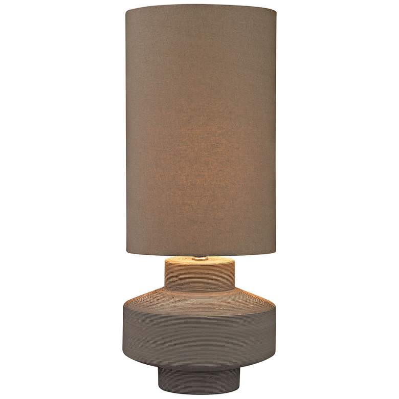 Image 1 Gilmore Geometric Brutalist Gray Clay Ceramic Table Lamp